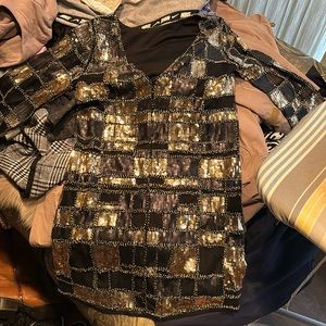 Gold and Black Dress